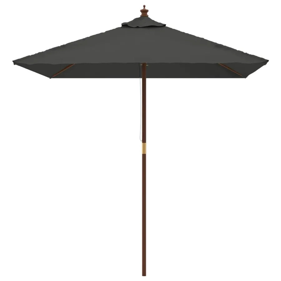 Parasol de jardin avec mât en bois anthracite 198x198x231 cm - 3