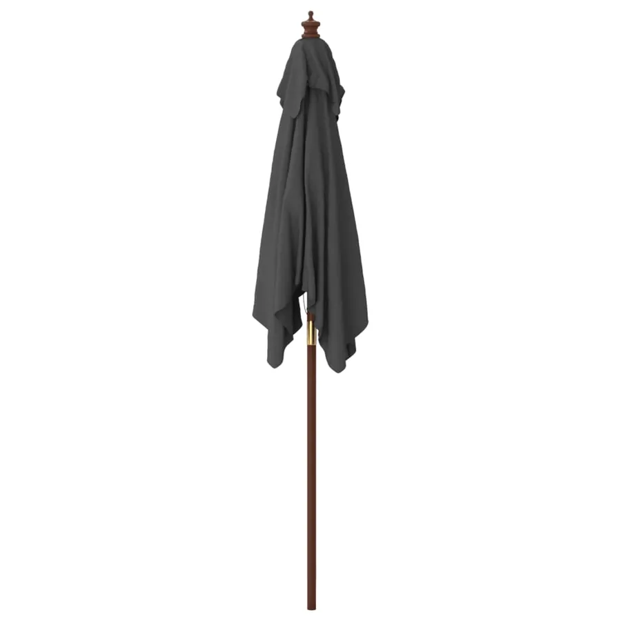 Parasol de jardin avec mât en bois anthracite 198x198x231 cm - 4