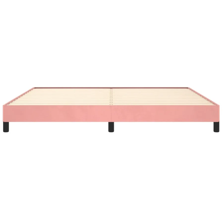 Cadre de lit sans matelas rose 200x200 cm velours - 5