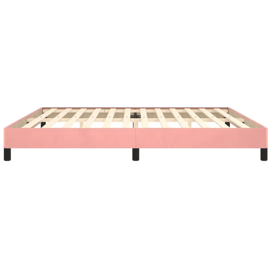 Cadre de lit sans matelas rose 200x200 cm velours - 6