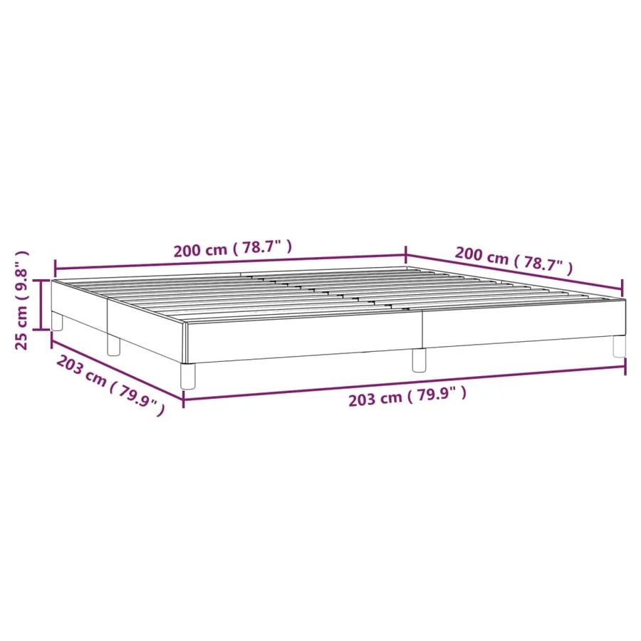 Cadre de lit sans matelas rose 200x200 cm velours - 9
