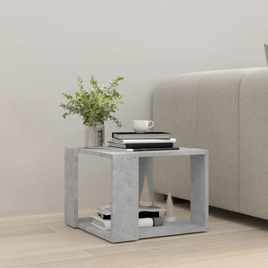 Table basse Gris béton 40x40x30 cm Bois d'ingénierie - 3