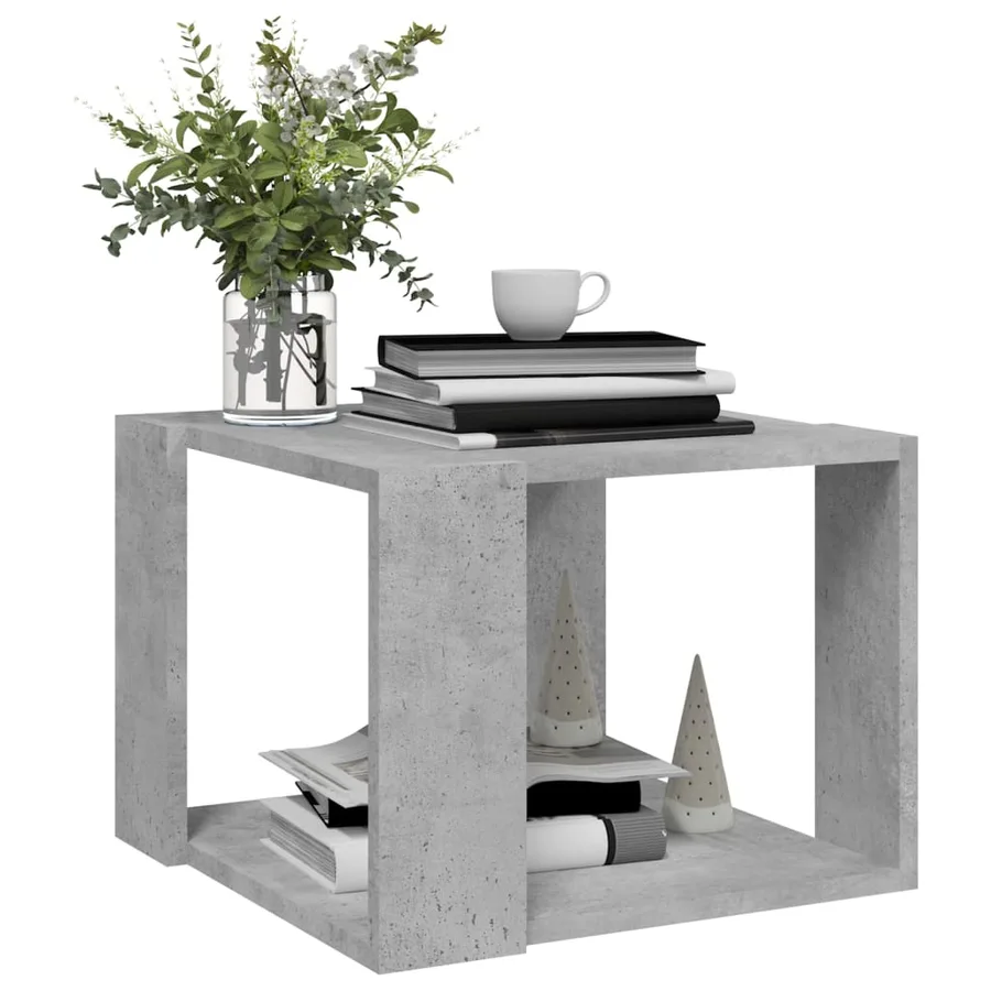 Table basse Gris béton 40x40x30 cm Bois d'ingénierie - 4