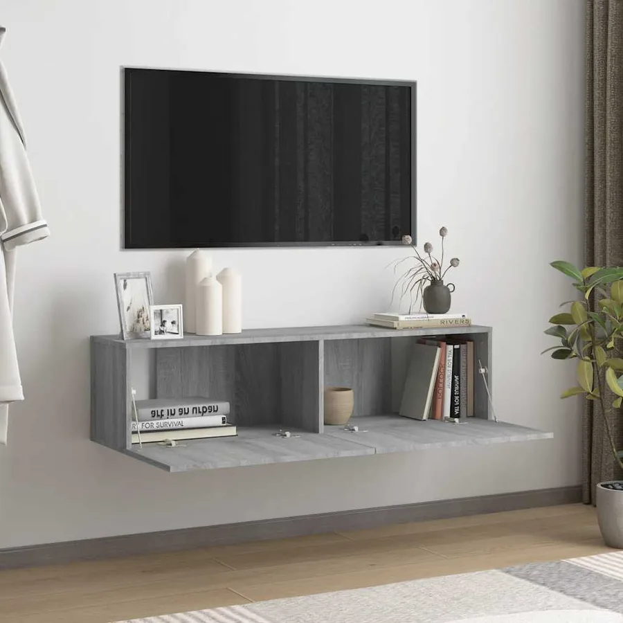 Armoire murale TV Sonoma gris 120x30x30 cm Bois d'ingénierie - 3