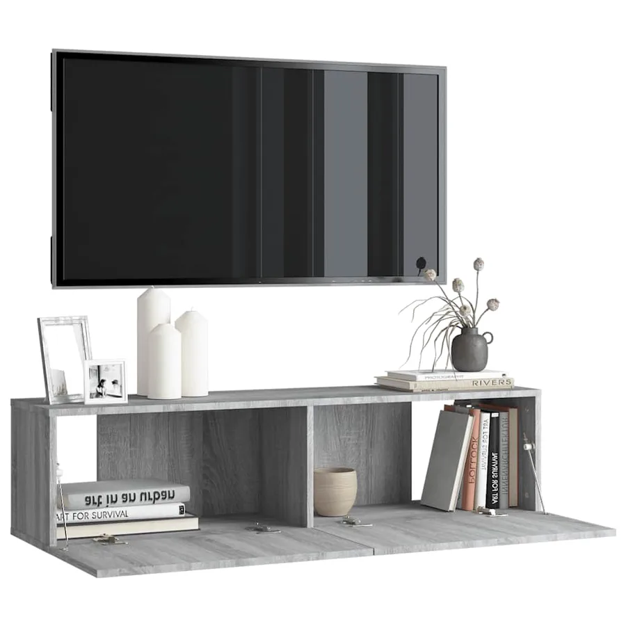 Armoire murale TV Sonoma gris 120x30x30 cm Bois d'ingénierie - 4
