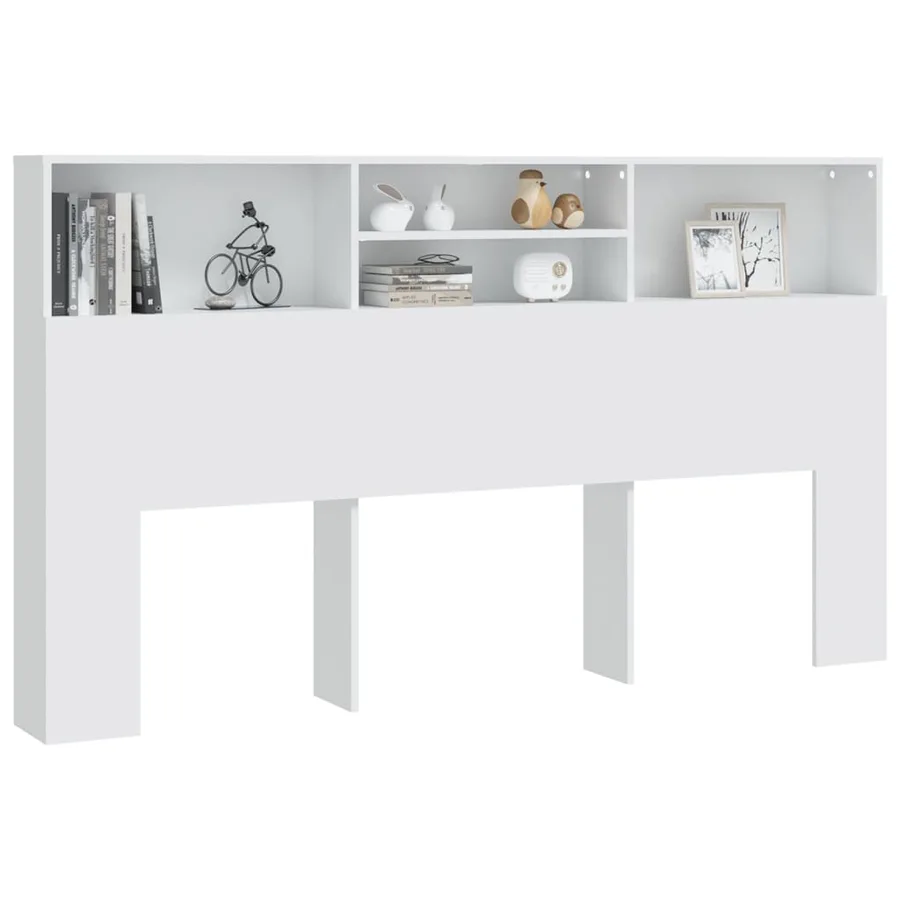 Armoire de tête de lit Blanc 180x19x103,5 cm - 5