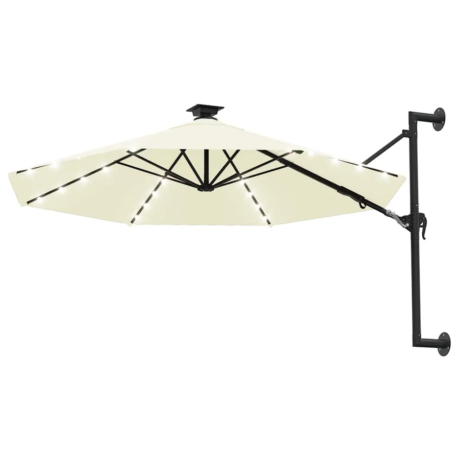 Parasol mural de jardin avec LED 300 cm sable - 2