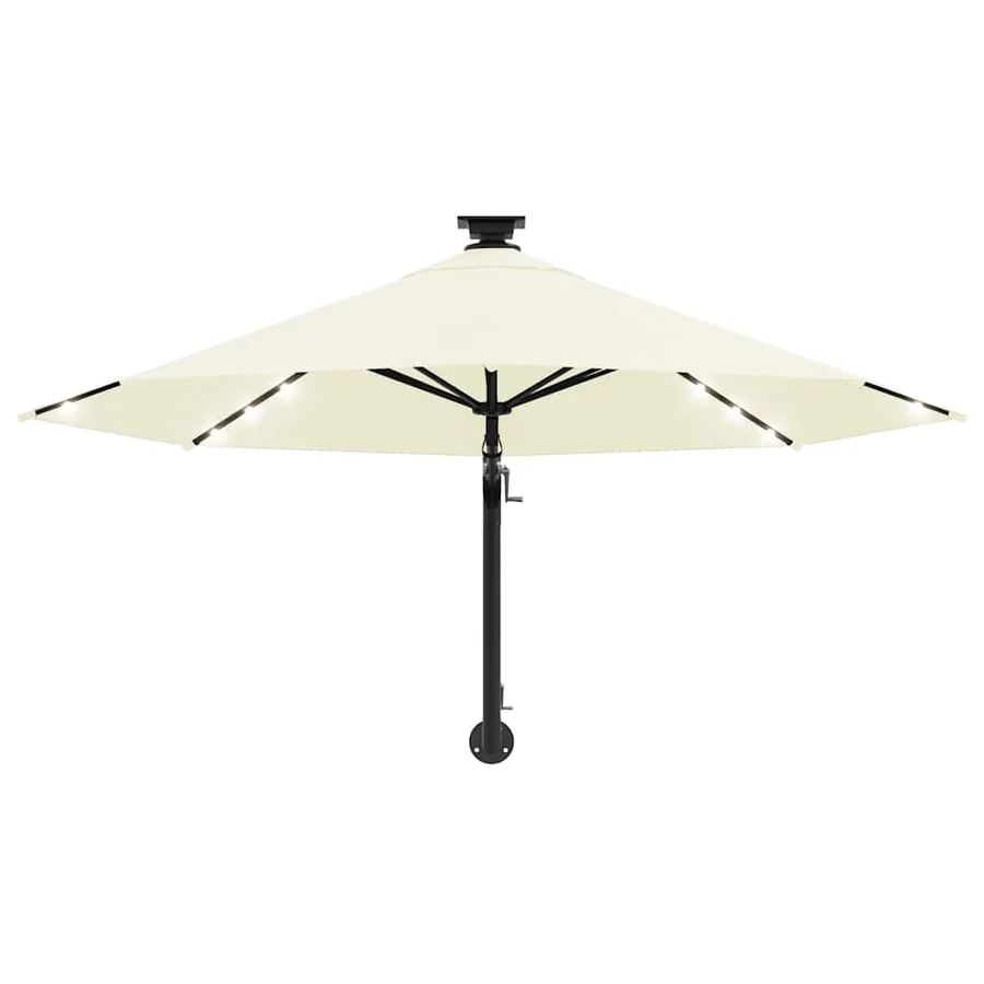 Parasol mural de jardin avec LED 300 cm sable - 4