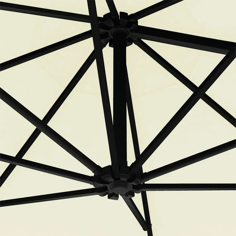 Parasol mural de jardin avec LED 300 cm sable - 8