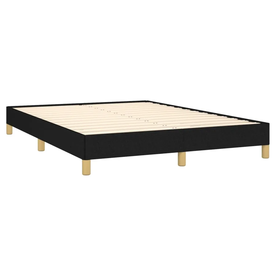 Cadre de lit sans matelas noir 140x200 cm tissu - 4
