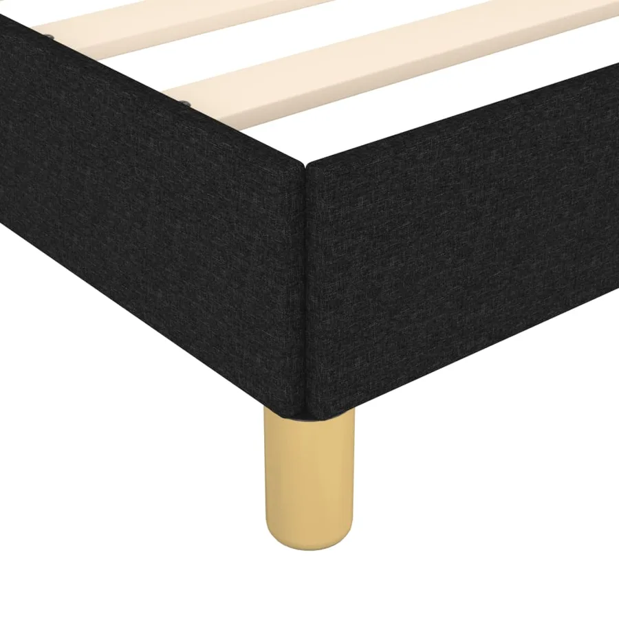 Cadre de lit sans matelas noir 140x200 cm tissu - 7