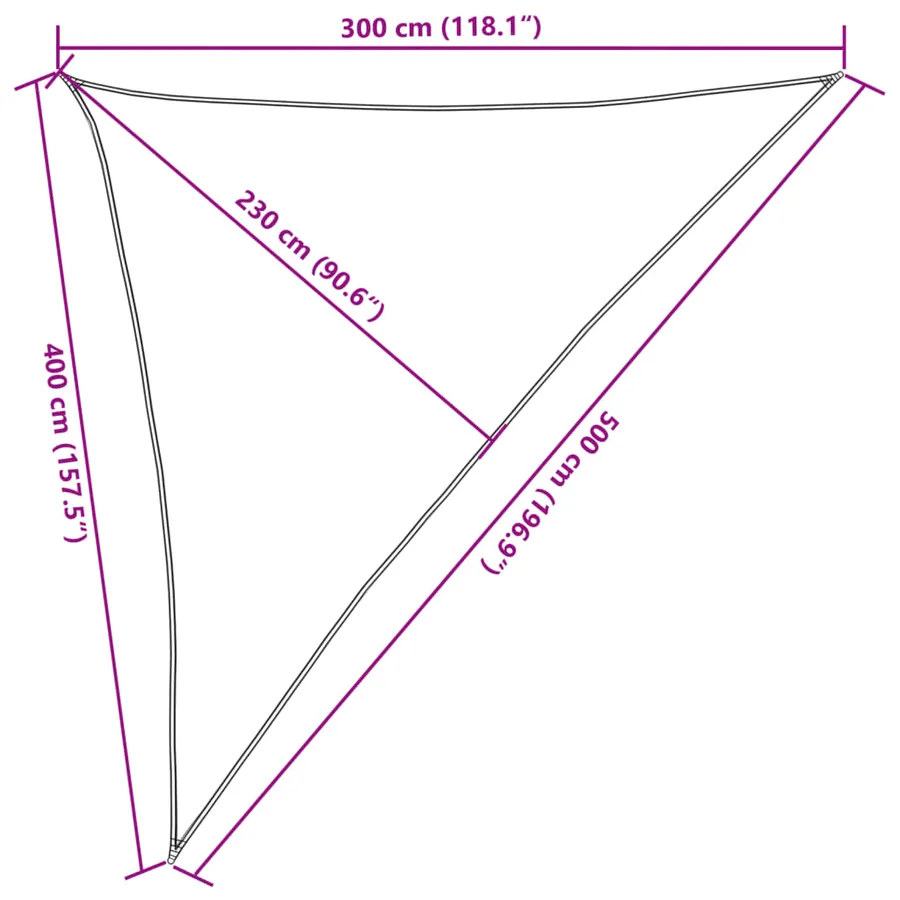 Voile d'ombrage 160 g/m² Anthracite 3x4x5 m PEHD - 10