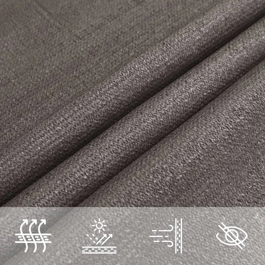 Voile d'ombrage 160 g/m² Anthracite 3x4x5 m PEHD - 5