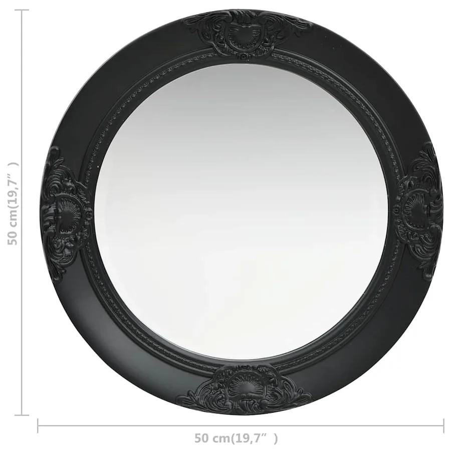 Miroir mural style baroque 50 cm noir - 5