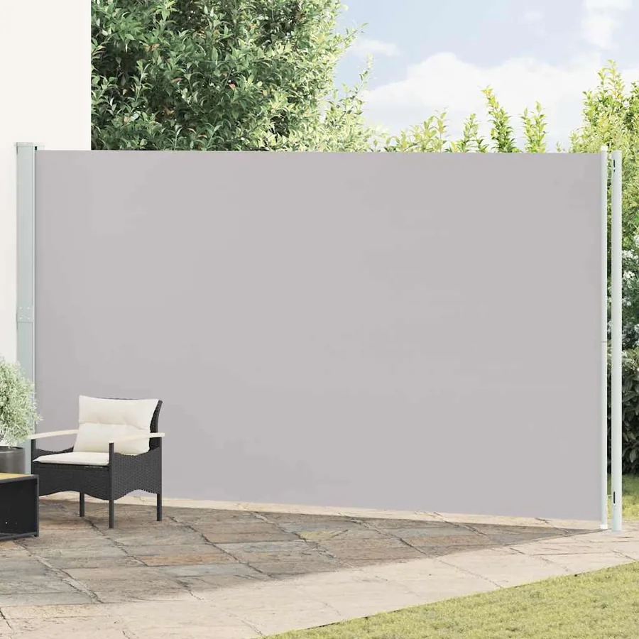 Auvent latéral rétractable de patio 220x600 cm Gris