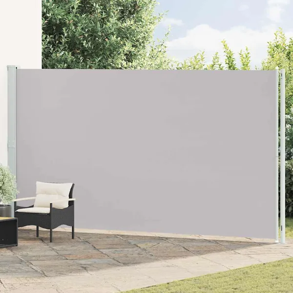 Auvent latéral rétractable de patio 220x600 cm Gris