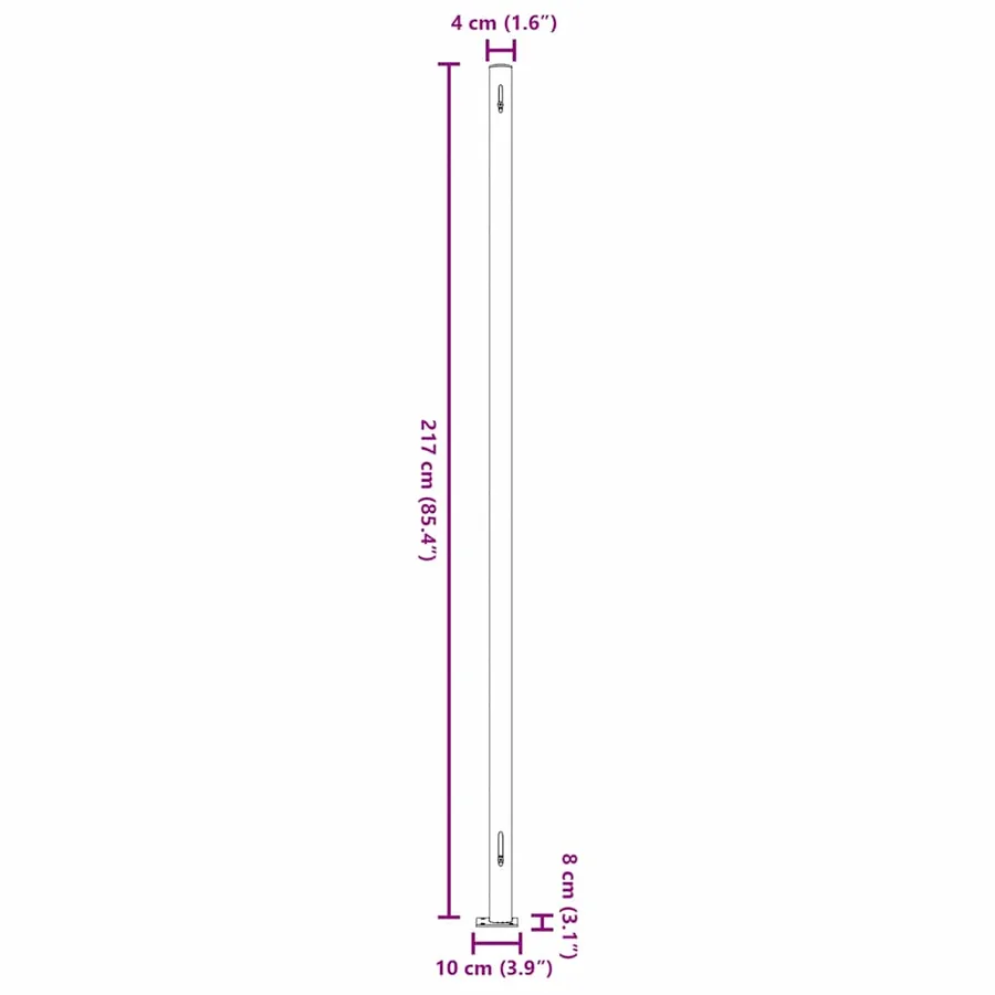 Auvent latéral rétractable de patio 220x600 cm Gris - 12