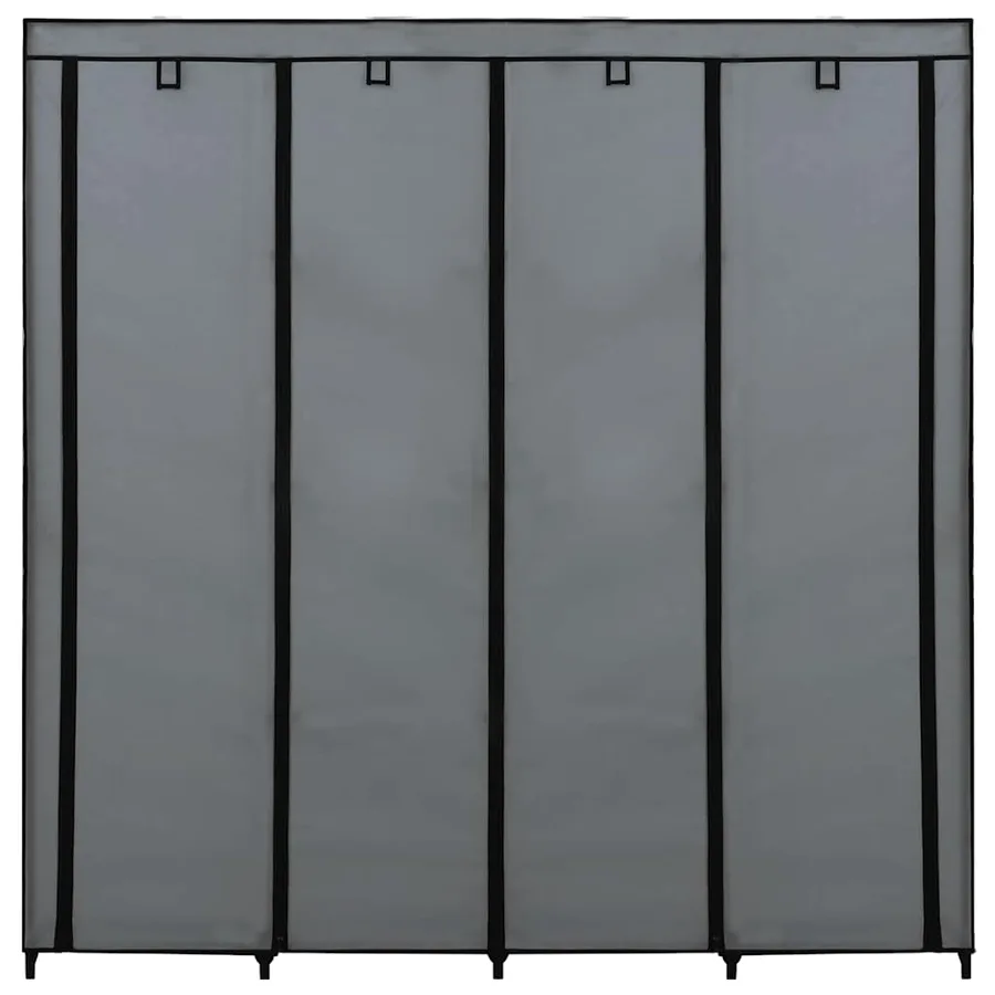 Garde-robe avec 4 compartiments Gris 175x45x170 cm - 4