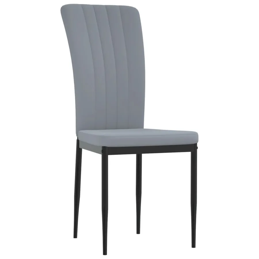 Chaises à manger lot de 4 Gris clair Velours - 3
