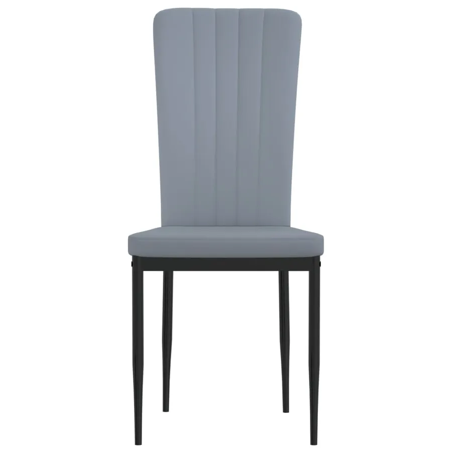 Chaises à manger lot de 4 Gris clair Velours - 4