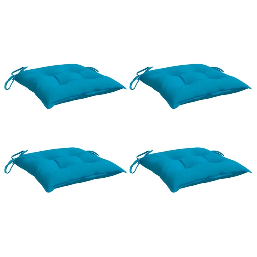 Coussins de chaise lot de 4 bleu clair 40x40x7 cm tissu oxford - 3