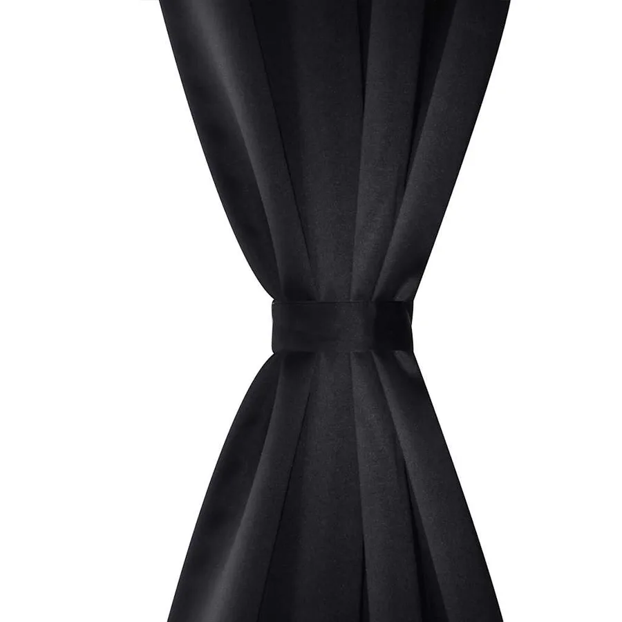 Rideau occultant 2 pcs avec œillets métalliques 135x175 cm Noir - 3
