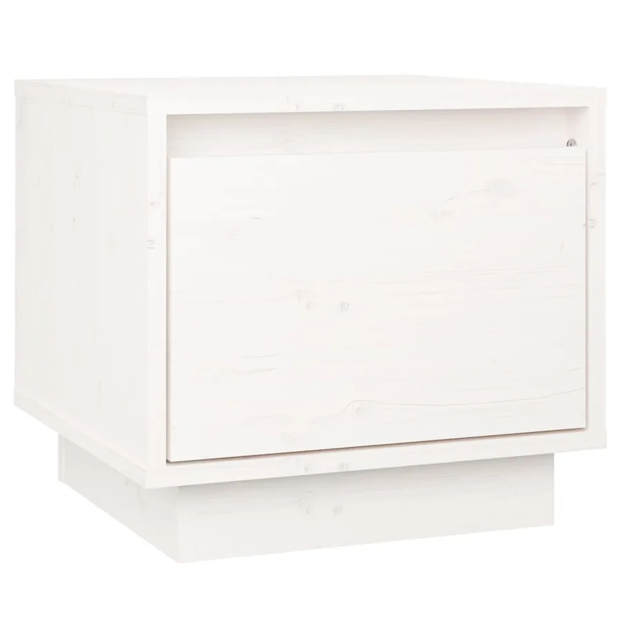 Table de chevet Blanc 35x34x32 cm Bois de pin solide - 2