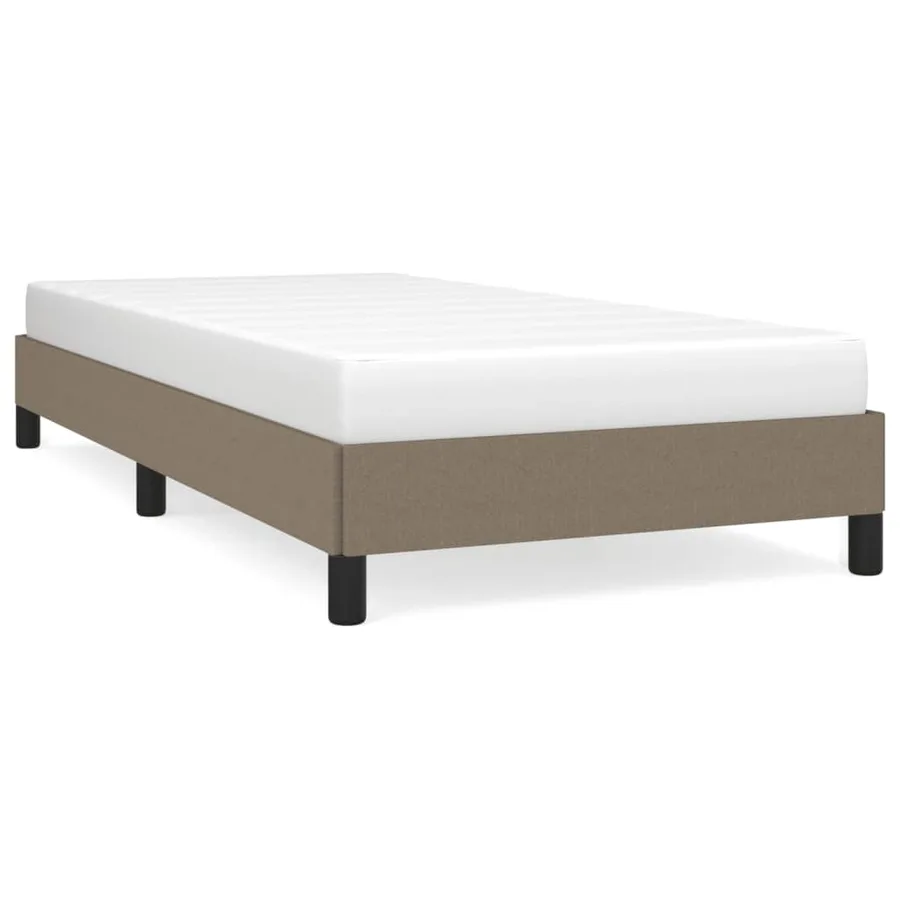 Cadre de lit sans matelas taupe 100x200 cm tissu - 2