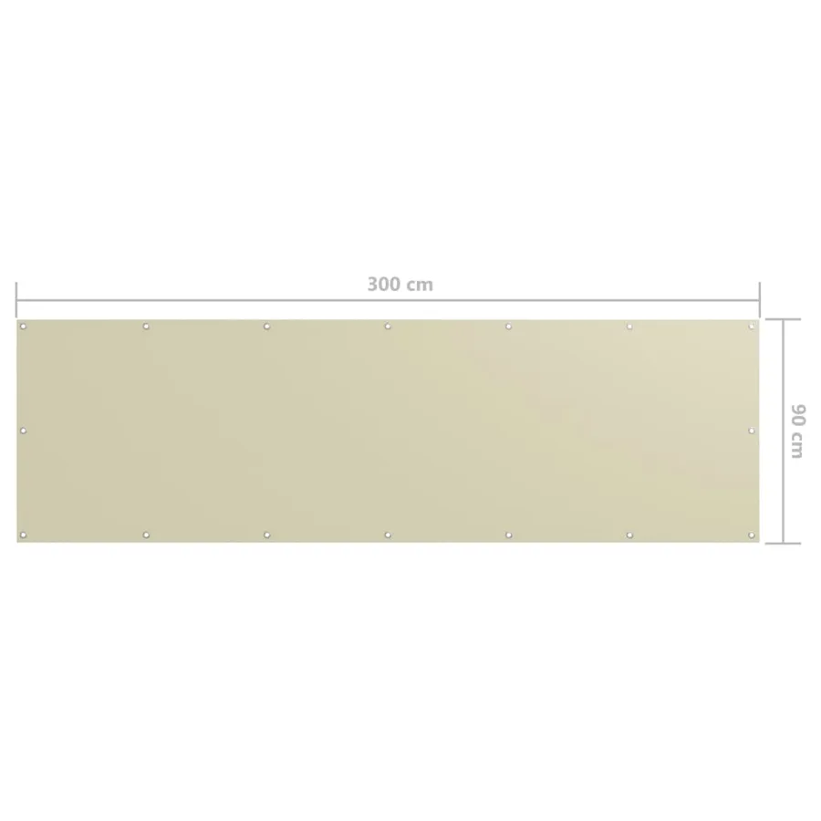 Écran de balcon Crème 90x300 cm Tissu Oxford - 5