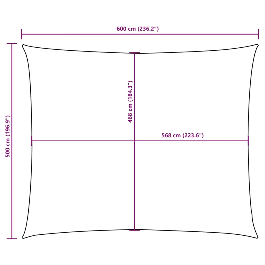 Voile de parasol tissu oxford rectangulaire 5x6 m crème - 10