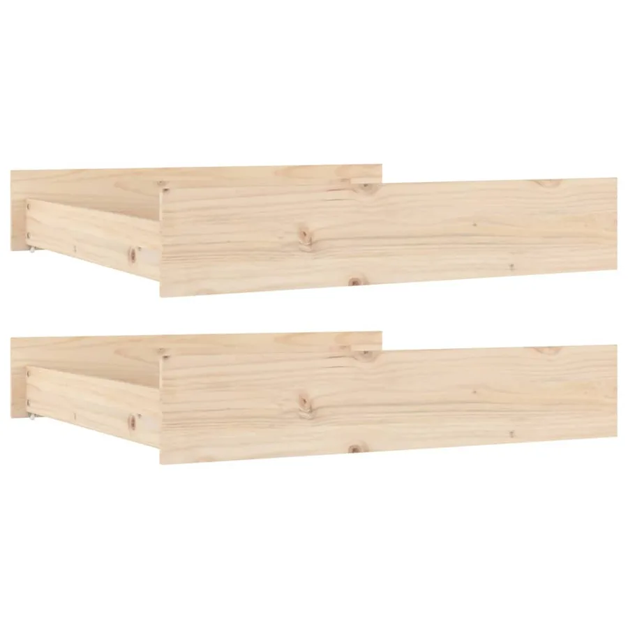Tiroirs de lit 2 pcs bois de pin massif - 2