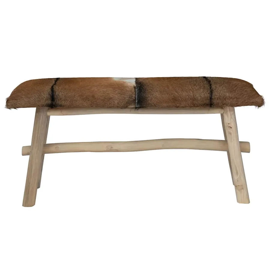 Banc cuir de chèvre Teck - 2