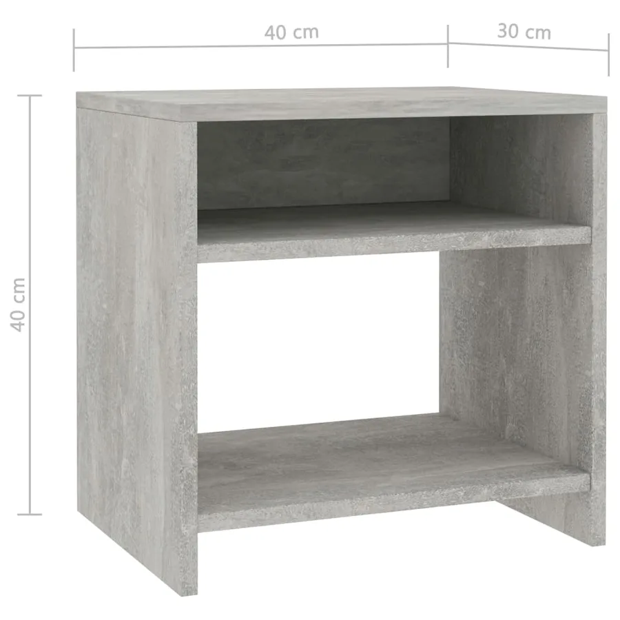 Table de chevet Gris béton 40x30x40 cm Bois d'ingénierie - 6
