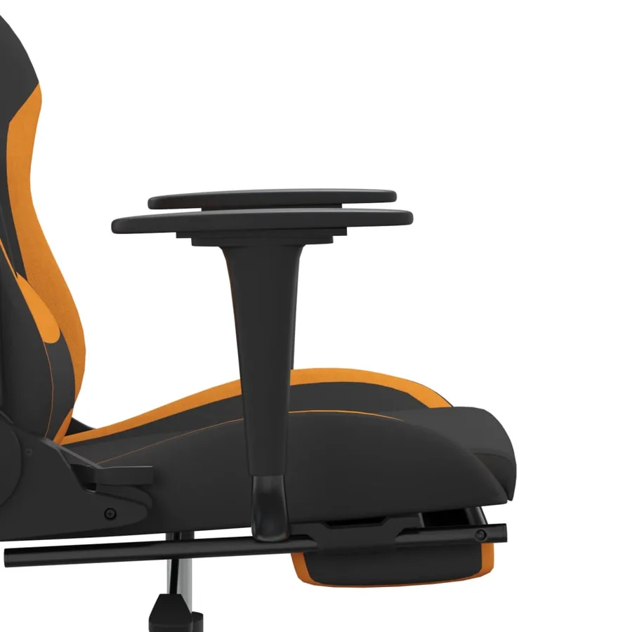 Chaise de jeu avec repose-pied Noir et orange Tissu - 11