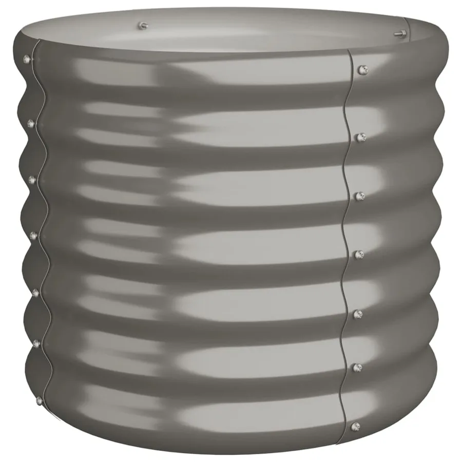 Jardinière de jardin Acier galvanisé 40x40x36 cm Gris - 2