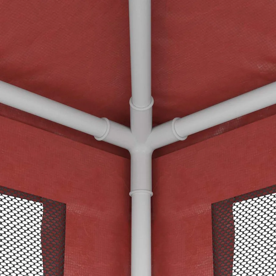 Tente de fête avec 4 parois latérales en maille Rouge 2x2m PEHD - 6