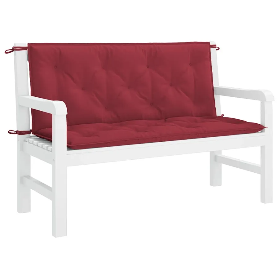 Coussin de banc de jardin rouge bordeaux tissu oxford - 3