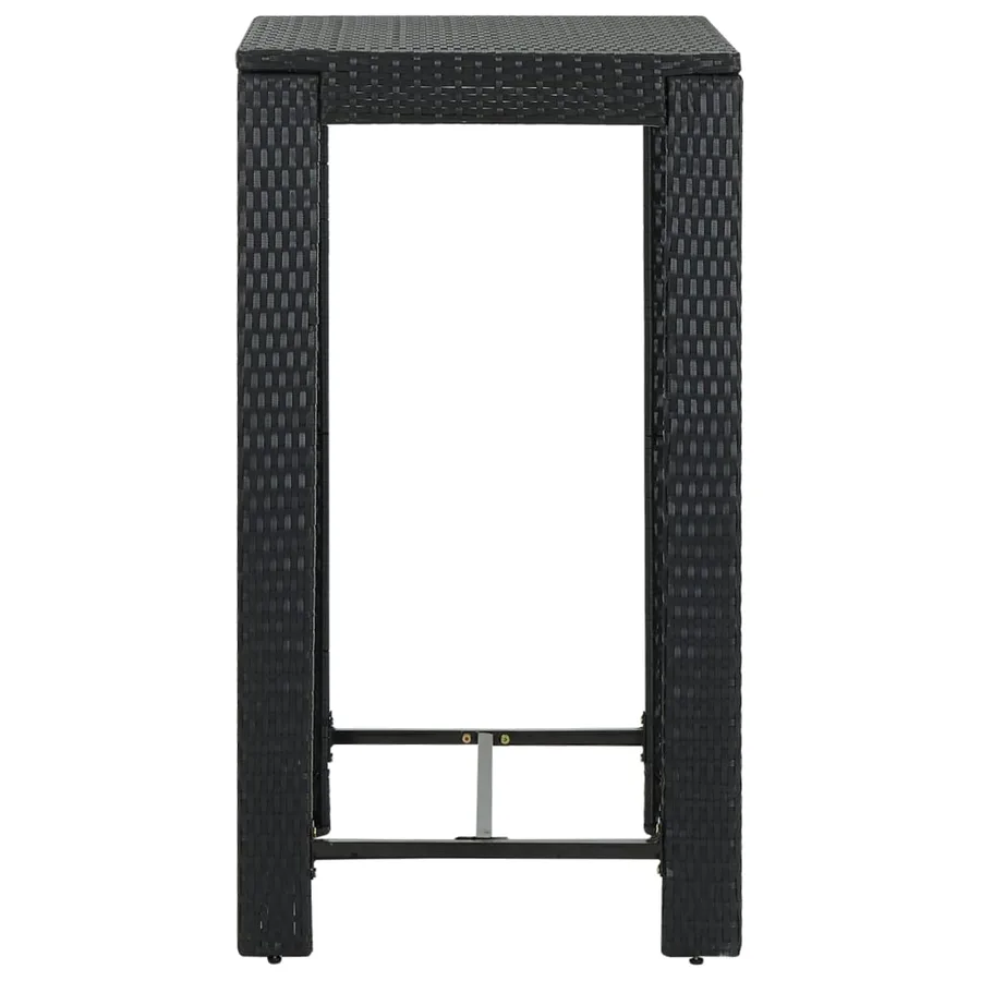 Ensemble de bar d'extérieur 5 pcs coussins Résine tressée Noir - 8