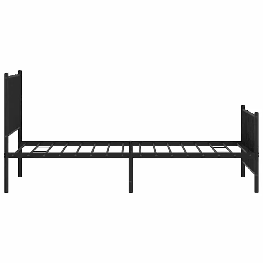 Cadre de lit métal sans matelas avec pied de lit noir 100x190cm - 7