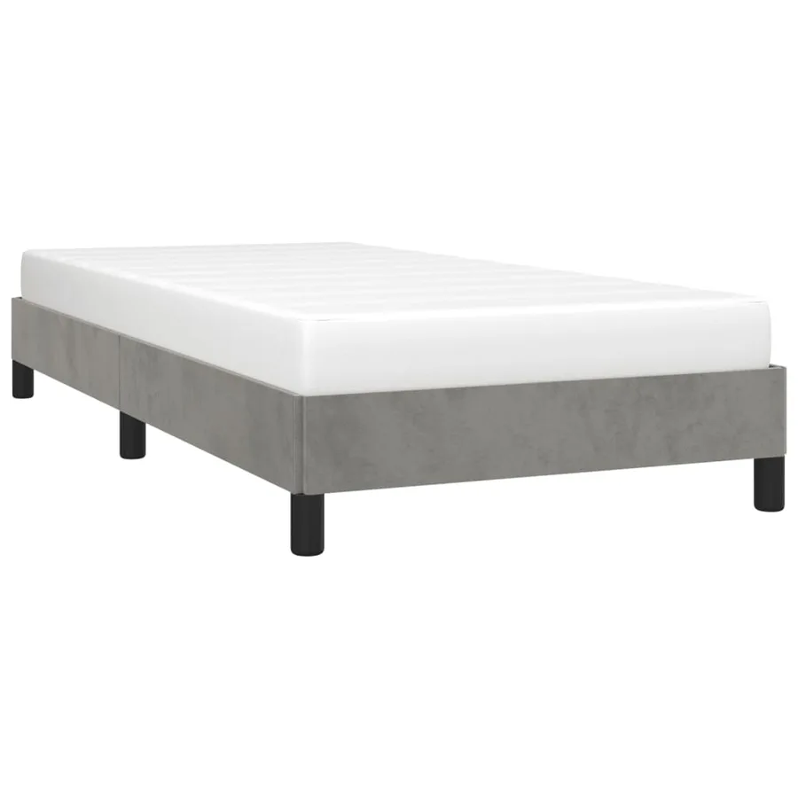 Cadre de lit sans matelas gris clair 90x200 cm velours - 4
