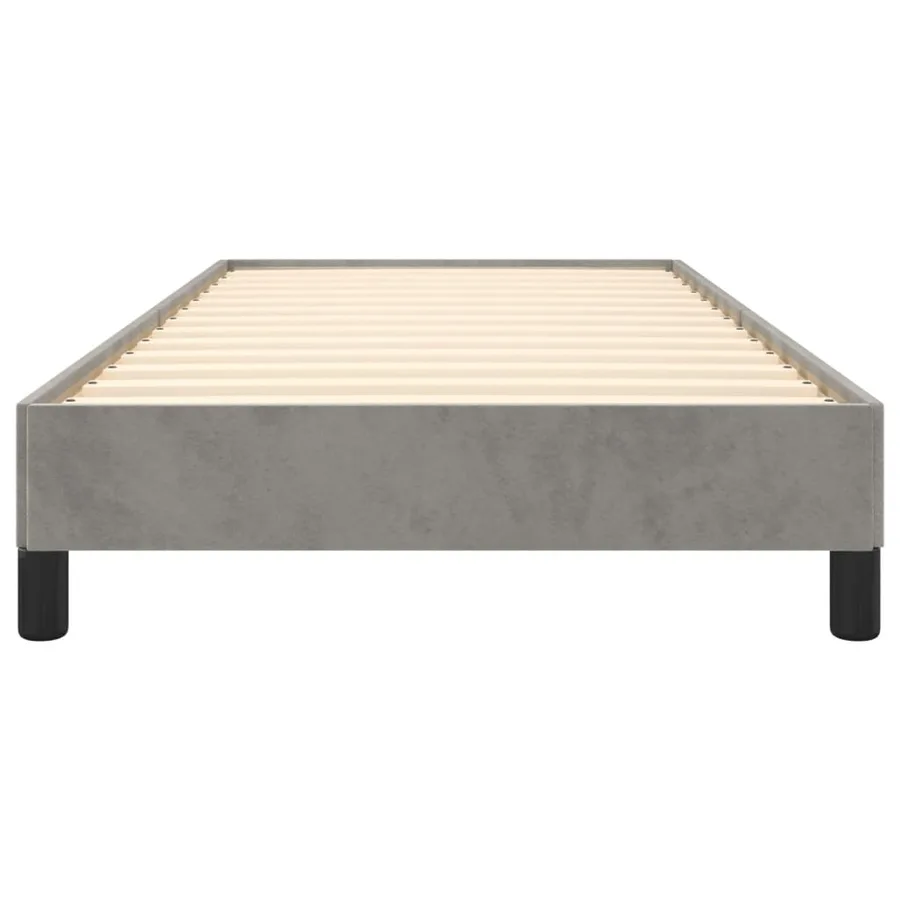Cadre de lit sans matelas gris clair 90x200 cm velours - 5