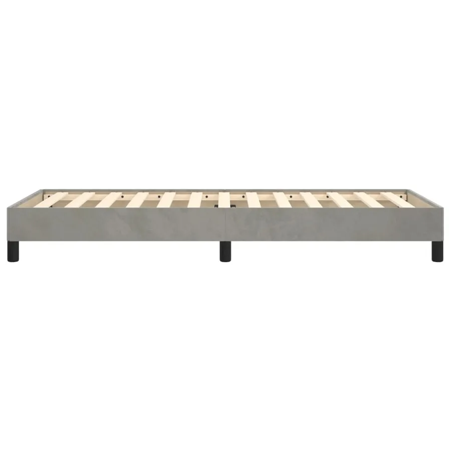 Cadre de lit sans matelas gris clair 90x200 cm velours - 6
