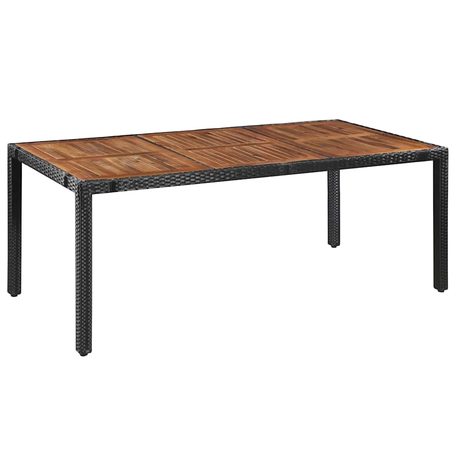 Ensemble à manger d'extérieur 9 pcs résine tressée et acacia - 2
