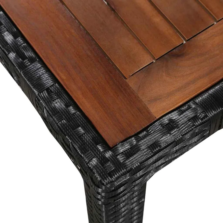 Ensemble à manger d'extérieur 9 pcs résine tressée et acacia - 4