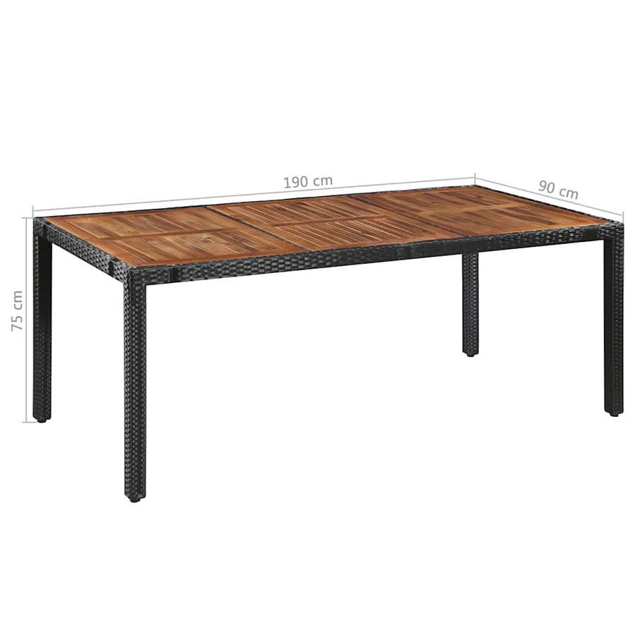 Ensemble à manger d'extérieur 9 pcs résine tressée et acacia - 6