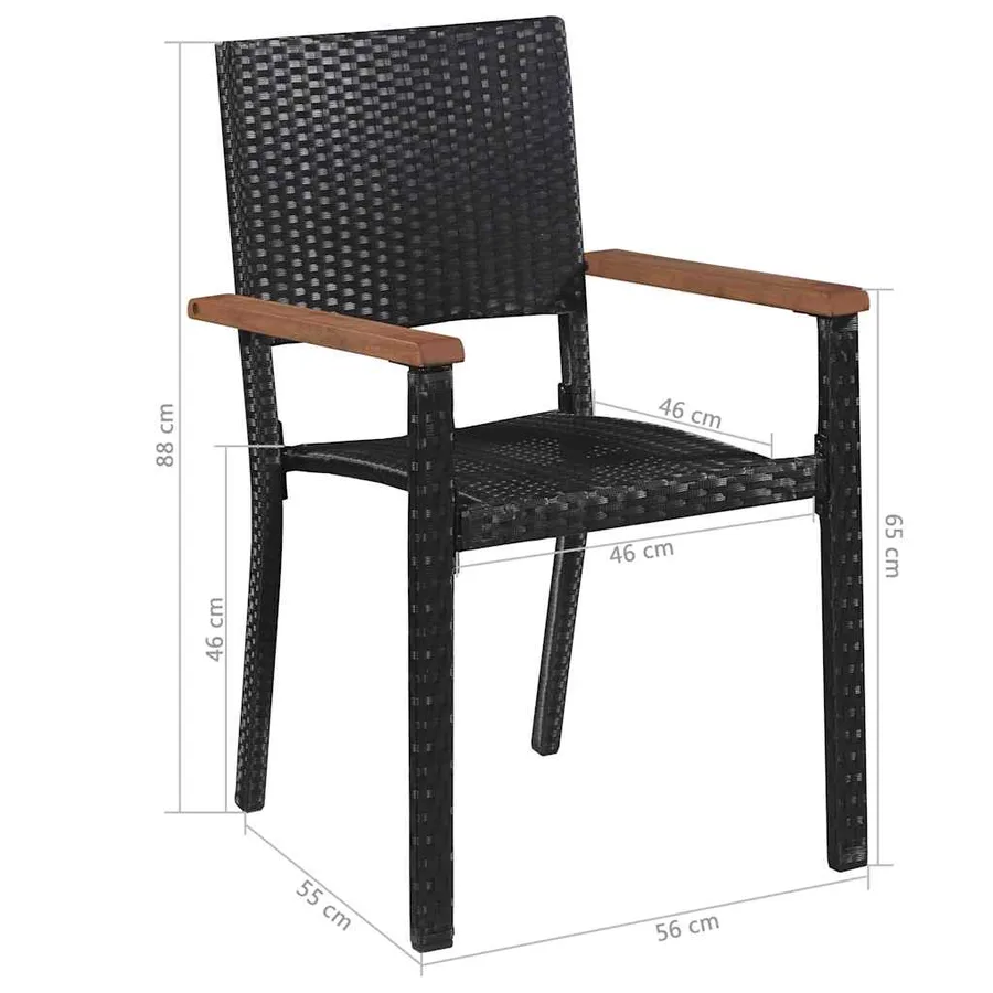 Ensemble à manger d'extérieur 9 pcs résine tressée et acacia - 7
