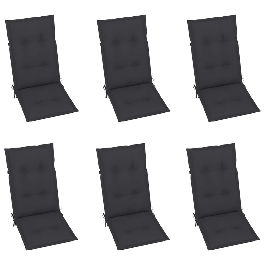 Chaises pliables de jardin lot de 6 avec coussins Bois d'acacia - 7