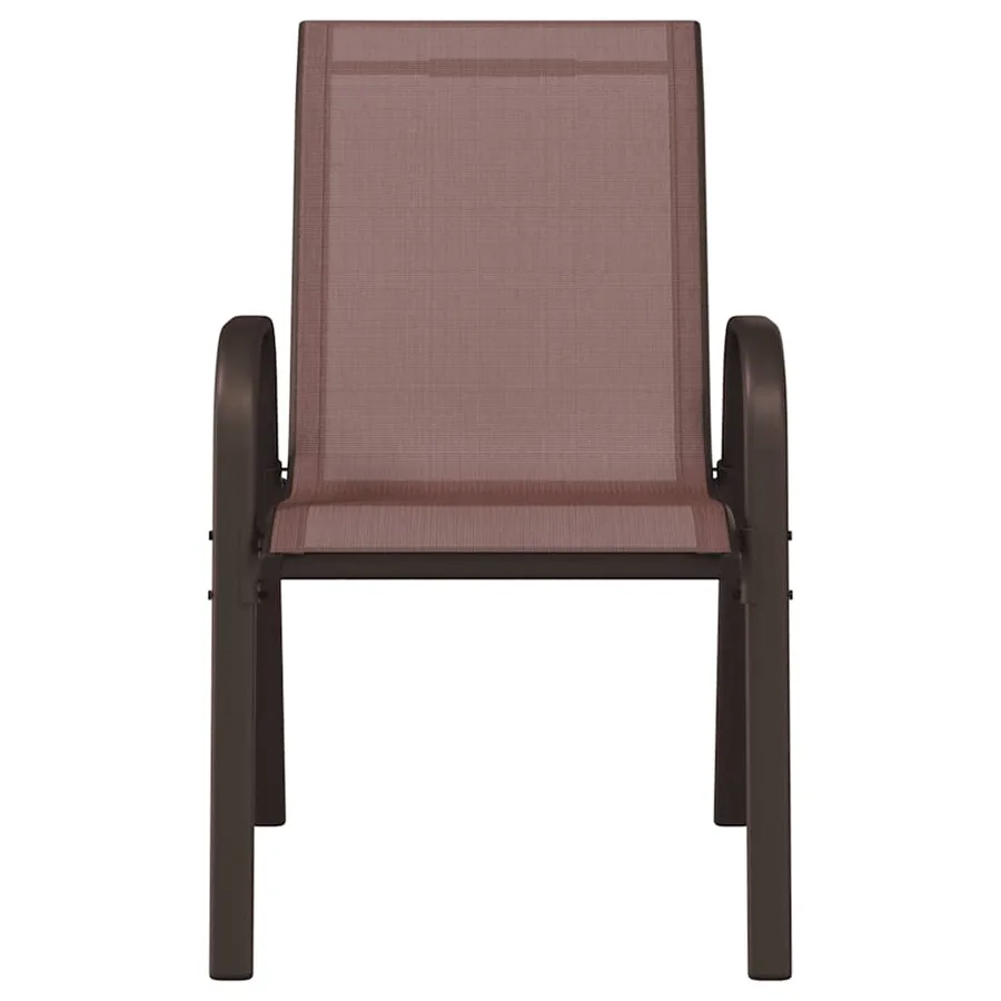 Chaises empilables de jardin lot de 4 Marron Tissu textilène - 4