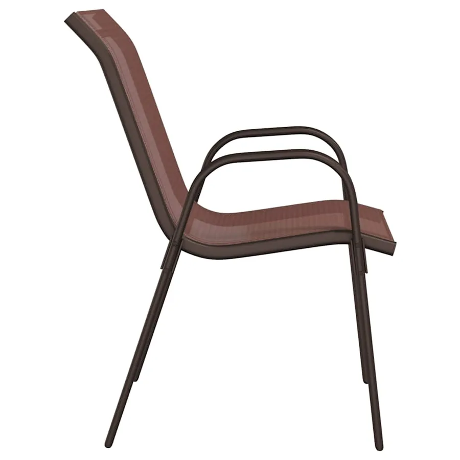 Chaises empilables de jardin lot de 4 Marron Tissu textilène - 6