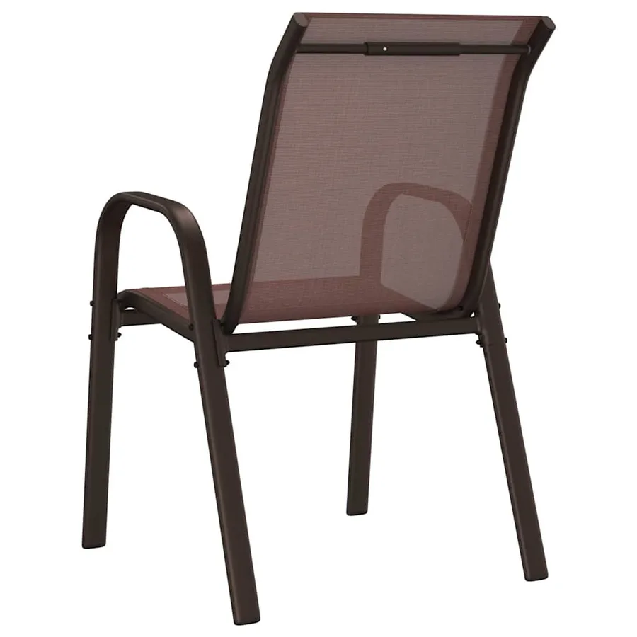 Chaises empilables de jardin lot de 4 Marron Tissu textilène - 7